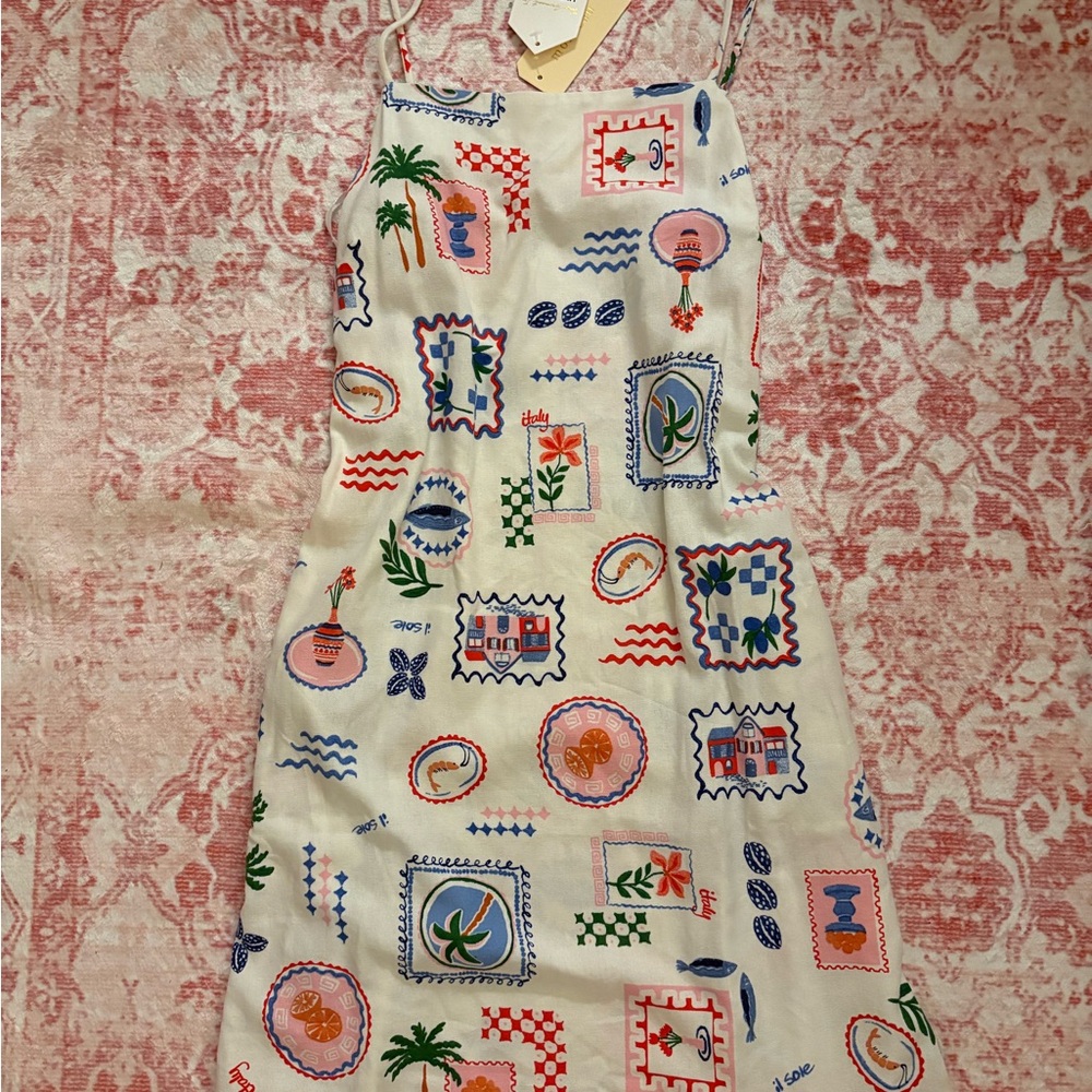 Colorful Patterned Spaghetti Strap Dress